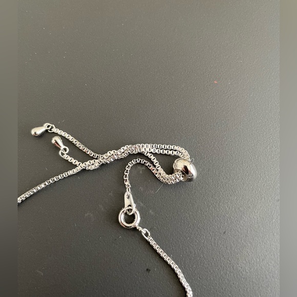 Synthetic white sapphire necklace and bracelet set - Picture 2 of 8